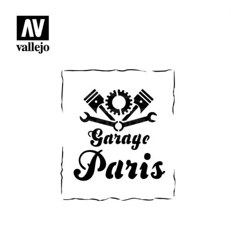 Pochoir Enseigne de garage style vintage