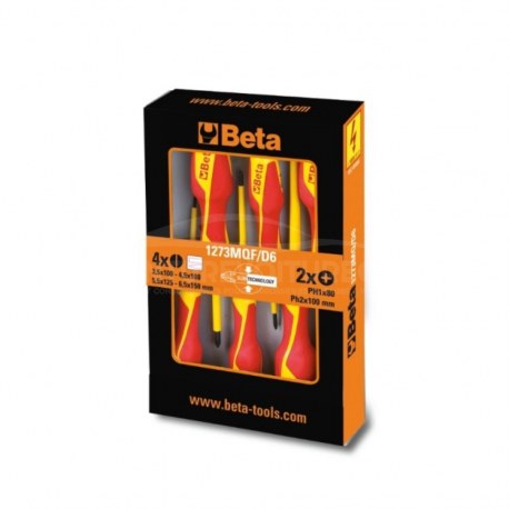 Boîte de 6 tournevis isolés 1000 V "Slim" - BETA TOOLS