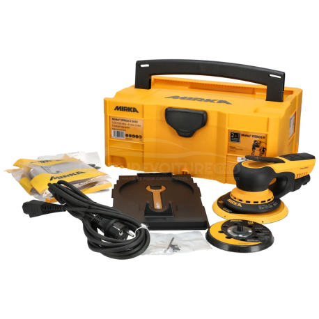 Ponceuse orbitale Mirka® DEROS II dans son coffret de rangement