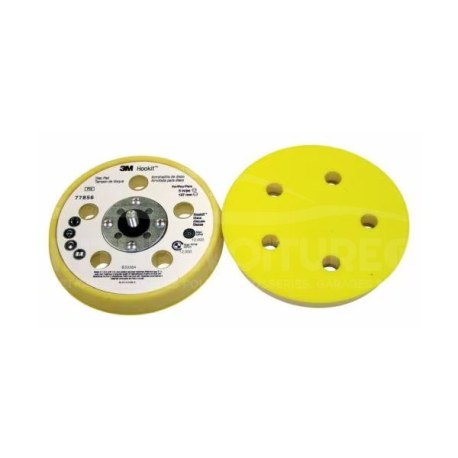 Plateau 3M™ Hookit™ jaune, diamètre 125 mm, 5 trous