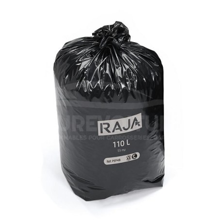 200 sacs-poubelle recyclés extra-forte résistance RAJA 110 L