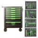 Servante à outils 7 tiroirs équipée JBM verte - 172 outils