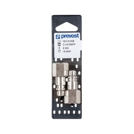 Raccord rapide Prevost IRP 08 G3/8 femelle acier - lot de 2