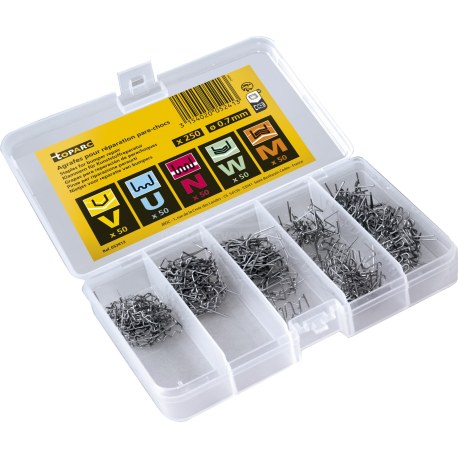 Assortiment 250 agrafes pour réparation pare-chocs - GYS (Réf. 052413)