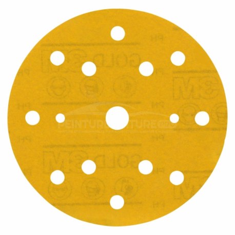 Disque abrasif 3M Hookit Gold 288U 150 mm, 15 trous - Boîte de 100