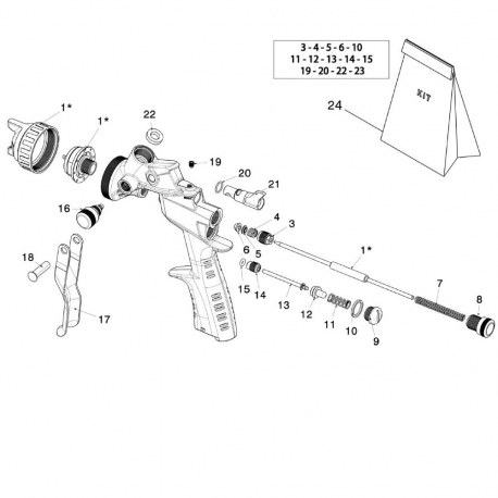 Pièces détachées pour Pistolet Ecar Jet S