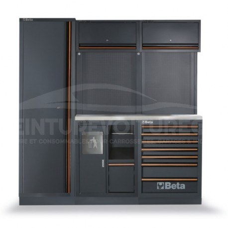 Mobilier d'ameublement pour atelier 2 modules + Armoire