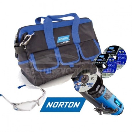 Kit Norton avec mini-meuleuse droite et accessoires de découpe tôle