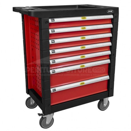 Servante d'atelier JBM Rouge à 7 tiroirs (vide)