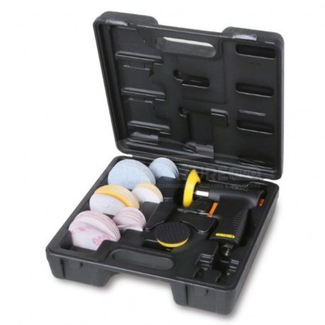 Mallette BETA avec mini ponceuse roto orbitale, plateau et assortiment d'abrasifs