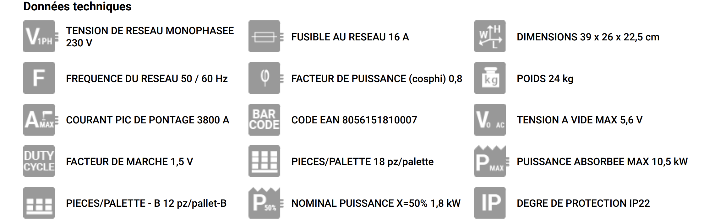 fiche technique duo puller telwin
